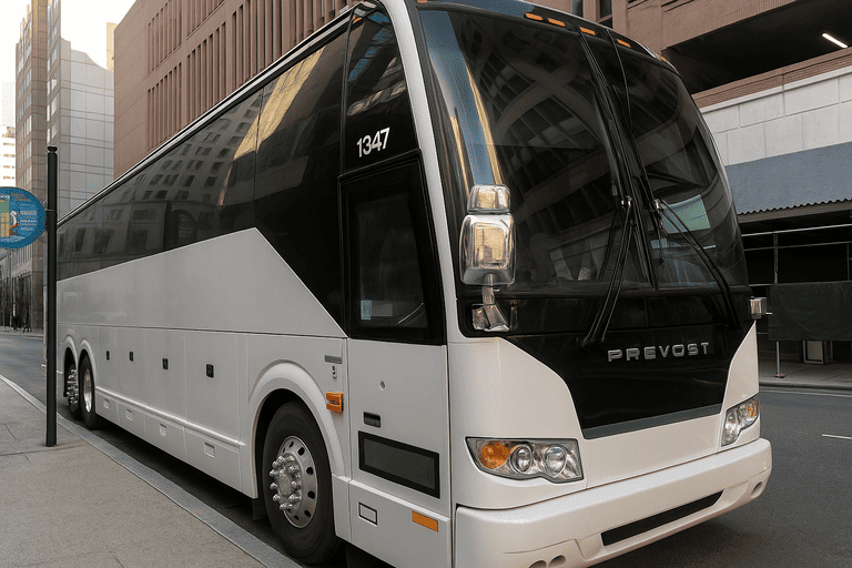 a Charter Bus Rental Revere coach bus