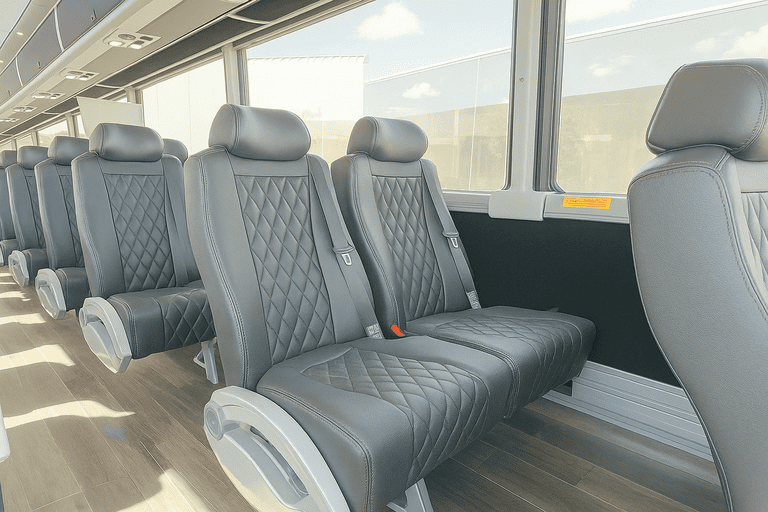 interior of Charter Bus Rental Revere charter bus